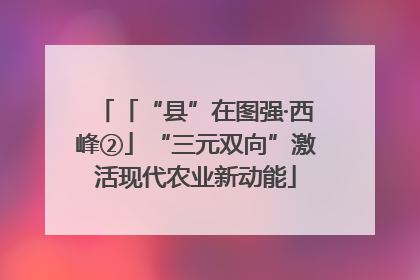 「“县”在图强·西峰②」“三元双向”激活现代农业新动能