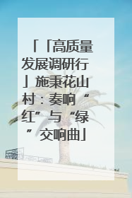 「高质量发展调研行」施秉花山村：奏响“红”与“绿”交响曲