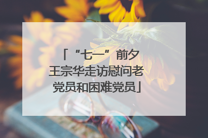 “七一”前夕 王宗华走访慰问老党员和困难党员