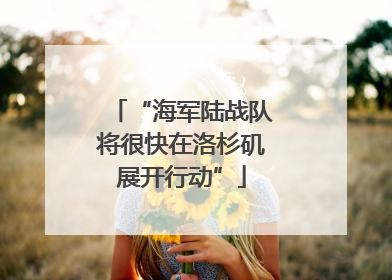 “海军陆战队将很快在洛杉矶展开行动”