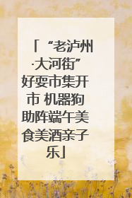“老泸州·大河街”好耍市集开市 机器狗助阵端午美食美酒亲子乐