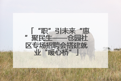 “职”引未来“惠”聚民生——仓园社区专场招聘会搭建就业“暖心桥”