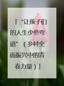 “让孩子们的人生少些弯道”（乡村全面振兴中的青春力量）