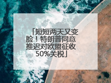 短短两天又变脸！特朗普同意推迟对欧盟征收50%关税