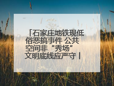 石家庄地铁现低俗恶搞事件 公共空间非“秀场” 文明底线应严守丨有一说一