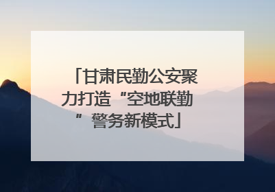 甘肃民勤公安聚力打造“空地联勤”警务新模式