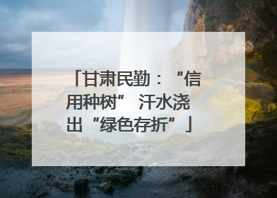 甘肃民勤：“信用种树” 汗水浇出“绿色存折”