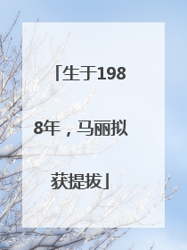 生于1988年，马丽拟获提拔