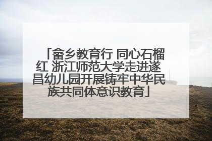 畲乡教育行 同心石榴红 浙江师范大学走进遂昌幼儿园开展铸牢中华民族共同体意识教育