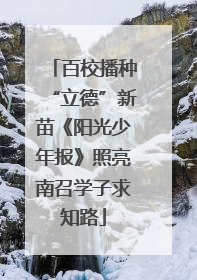 百校播种“立德”新苗《阳光少年报》照亮南召学子求知路