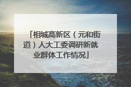 相城高新区（元和街道）人大工委调研新就业群体工作情况