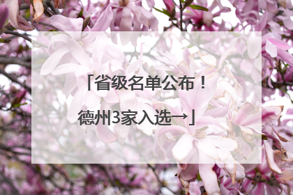 省级名单公布！德州3家入选→
