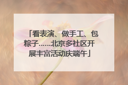 看表演、做手工、包粽子……北京多社区开展丰富活动庆端午