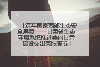 筑牢国家西部生态安全屏障——甘肃省生态环境系统推进美丽甘肃建设交出亮眼答卷