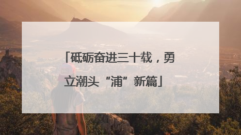 砥砺奋进三十载，勇立潮头“浦”新篇