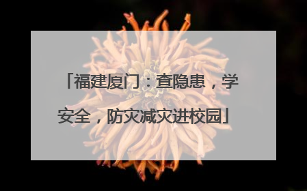 福建厦门：查隐患，学安全，防灾减灾进校园