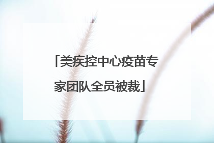 美疾控中心疫苗专家团队全员被裁