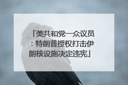 美共和党一众议员：特朗普授权打击伊朗核设施决定违宪