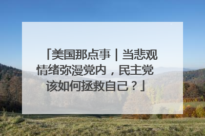 美国那点事｜当悲观情绪弥漫党内，民主党该如何拯救自己？