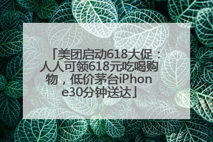 美团启动618大促：人人可领618元吃喝购物，低价茅台iPhone30分钟送达