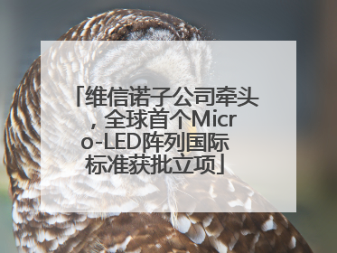 维信诺子公司牵头，全球首个Micro-LED阵列国际标准获批立项