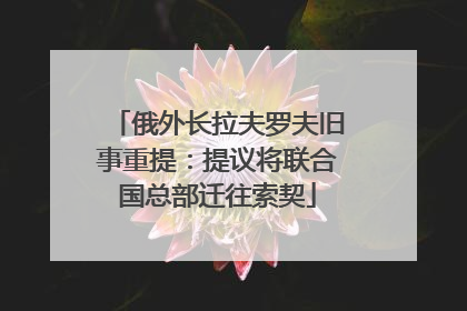 俄外长拉夫罗夫旧事重提：提议将联合国总部迁往索契