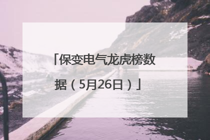 保变电气龙虎榜数据（5月26日）