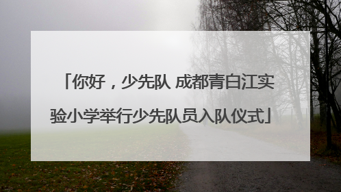 你好，少先队 成都青白江实验小学举行少先队员入队仪式