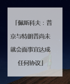 佩斯科夫：普京与特朗普尚未就会面事宜达成任何协议