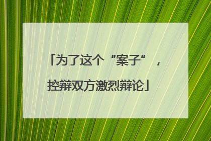为了这个“案子”，控辩双方激烈辩论