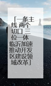 一条主线 两个切口 三位一体 临沂加速推动开发区建设领域改革