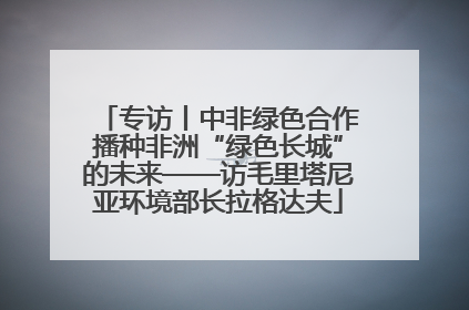 专访丨中非绿色合作播种非洲“绿色长城”的未来——访毛里塔尼亚环境部长拉格达夫