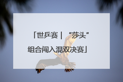 世乒赛｜“莎头”组合闯入混双决赛