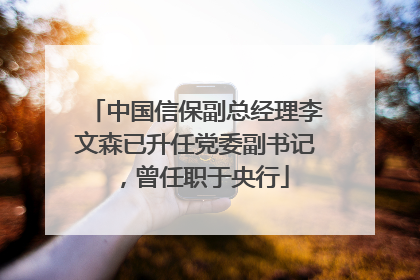中国信保副总经理李文森已升任党委副书记，曾任职于央行