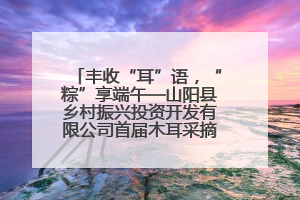 丰收“耳”语，“粽”享端午—山阳县乡村振兴投资开发有限公司首届木耳采摘活动盛大启幕