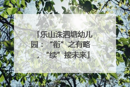 乐山洙泗塘幼儿园：“衔”之有略，“续”接未来