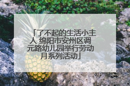了不起的生活小主人 绵阳市安州区调元路幼儿园举行劳动月系列活动
