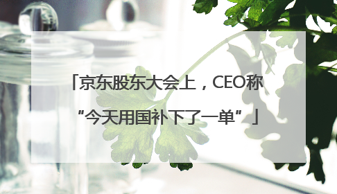 京东股东大会上，CEO称“今天用国补下了一单”