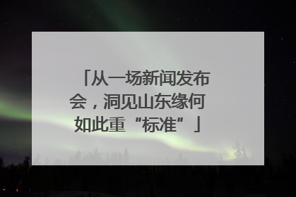 从一场新闻发布会，洞见山东缘何如此重“标准”