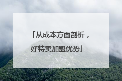 从成本方面剖析，好特卖加盟优势