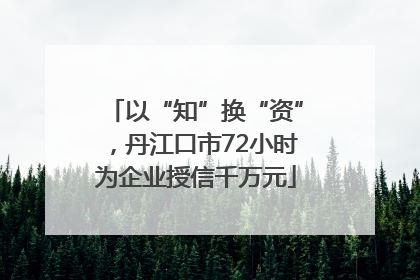 以“知”换“资”，丹江口市72小时为企业授信千万元
