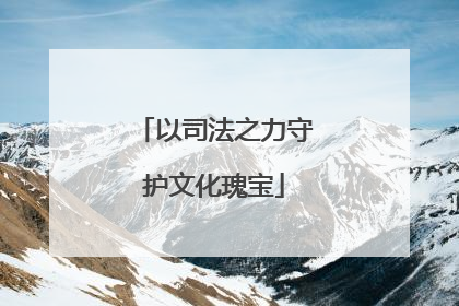 以司法之力守护文化瑰宝