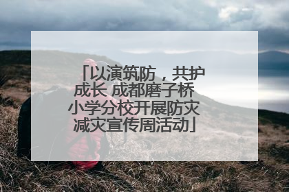 以演筑防，共护成长 成都磨子桥小学分校开展防灾减灾宣传周活动