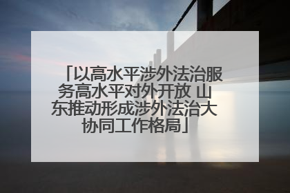 以高水平涉外法治服务高水平对外开放 山东推动形成涉外法治大协同工作格局