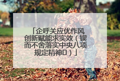 企呼关应优作风 创新赋能求实效（锲而不舍落实中央八项规定精神⑭）