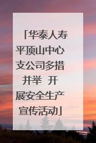 华泰人寿平顶山中心支公司多措并举  开展安全生产宣传活动