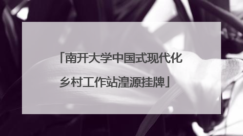 南开大学中国式现代化乡村工作站湟源挂牌