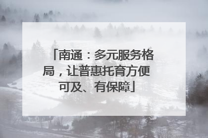 南通：多元服务格局，让普惠托育方便可及、有保障