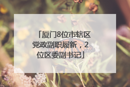 厦门8位市辖区党政副职履新，2位区委副书记
