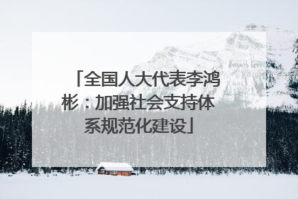 全国人大代表李鸿彬：加强社会支持体系规范化建设